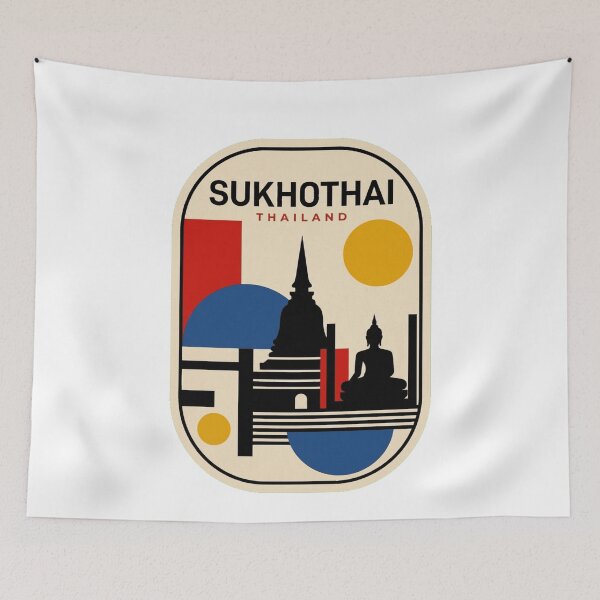 Item preview, Retro Sukhothai Bauhaus Geometric Skyline designed and sold by k3rstman1.