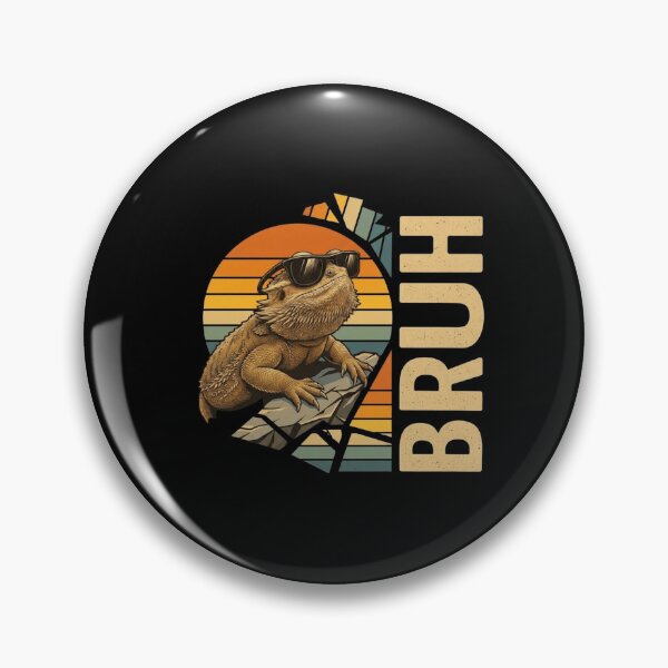 Item preview, Bruh Funny Bearded Dragon Retro Sunset Reptile Owner Meme Design designed and sold by Ostericaimusa.