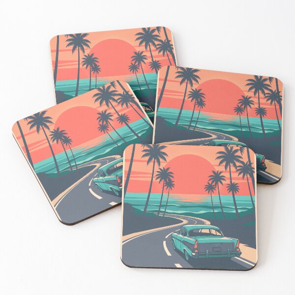 Item preview, Vintage Classic Car Driving on Coastal Road – Retro Beach Drive Design designed and sold by Sea Gem.