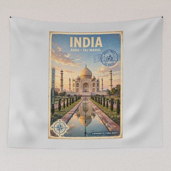 Item preview, India – Taj Mahal Agra Vintage Travel | Eternal Romance & Mughal Architecture designed and sold by DibujandoPorfa.