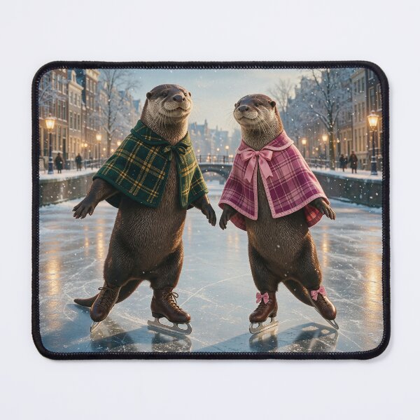 Item preview, Otter Couple Ice Skating in Netherlands designed and sold by Tridentulus.