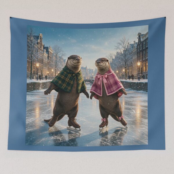 Item preview, Otter Couple Ice Skating in Netherlands designed and sold by Tridentulus.