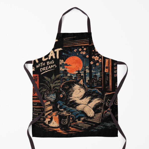 Item preview, Just A Cat With Big Dreams - Cozy Japanese Lo-Fi Night Streetwear designed and sold by GenZFashion000.