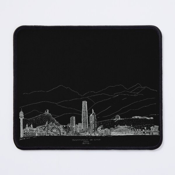 Item preview, Santiago de Chile Skyline Illustration White Line Engraving designed and sold by Onirotaller Simō.