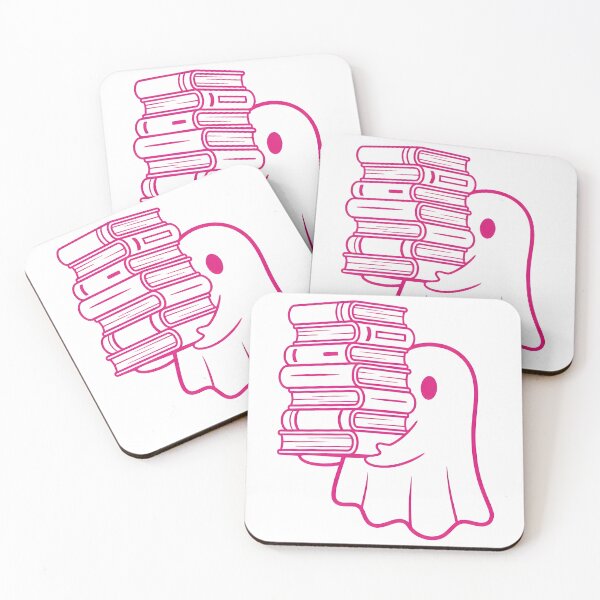 Item preview, Minimal Cute Ghost with Books Pink Spooky Academic  designed and sold by kyrartbt.