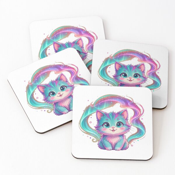 Item preview, Cute Rainbow Kitten Aurora Sparkle Swirls designed and sold by Avenuse style.