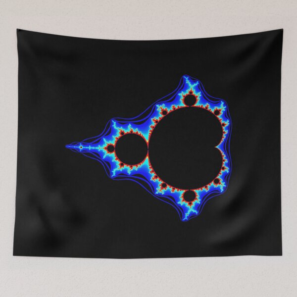 Item preview, Blue Electric Mandelbrot Set Fractal Geometry on Black Shapes Mania designed and sold by Shapes-Mania.