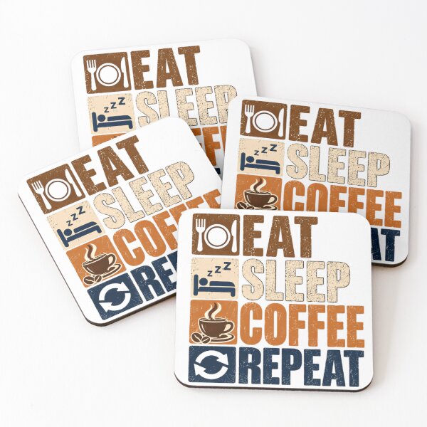Item preview, Eat Sleep Coffee Repeat Coffee Lover Daily Routine Caffeine Addict designed and sold by SEEM-drawing.