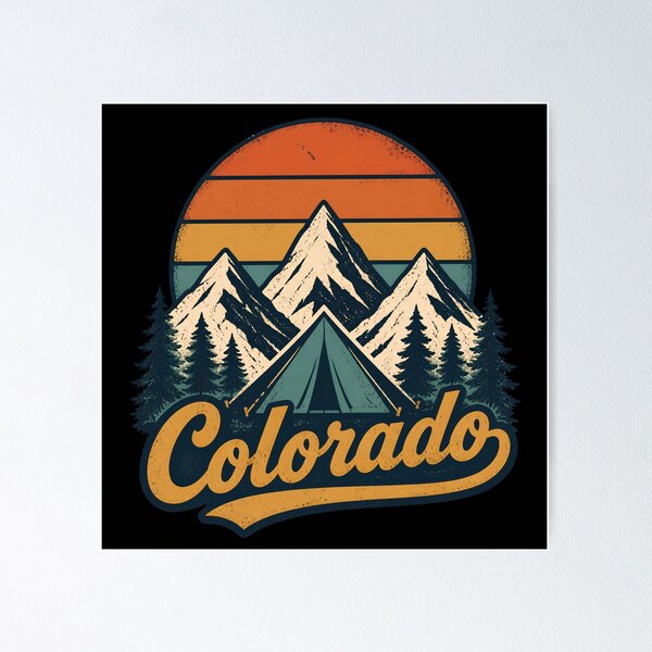 Item preview, Colorado Mountain Camping Retro Sunset Nature Outdoor  designed and sold by Zizo-DR44.