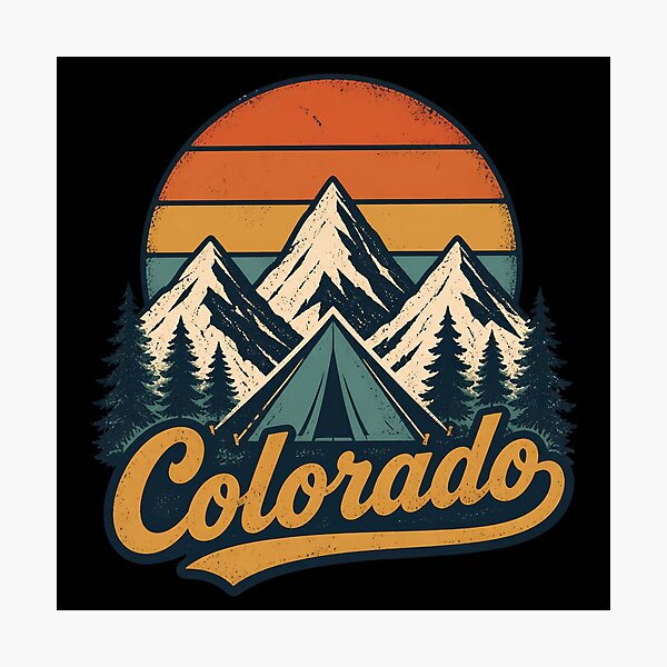 Item preview, Colorado Mountain Camping Retro Sunset Nature Outdoor  designed and sold by Zizo-DR44.
