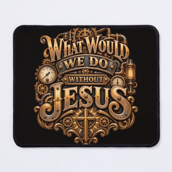 Item preview, What Would We Do Without Jesus, Christian Steampunk Style designed and sold by TheBibleStop.