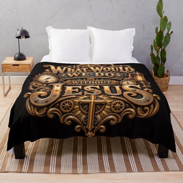 Item preview, What Would We Do Without Jesus, Christian Steampunk Style designed and sold by TheBibleStop.