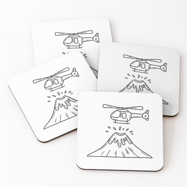 Item preview, A helicopter flying above an active volcano designed and sold by rasagamastore.