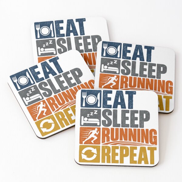Item preview, Eat Sleep Running Repeat Runner Marathon Jogging Athlete designed and sold by SEEM-drawing.