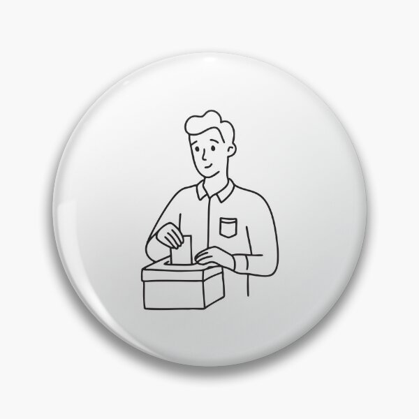 Item preview, A person dropping a ballot into a vote box designed and sold by rasagamastore.