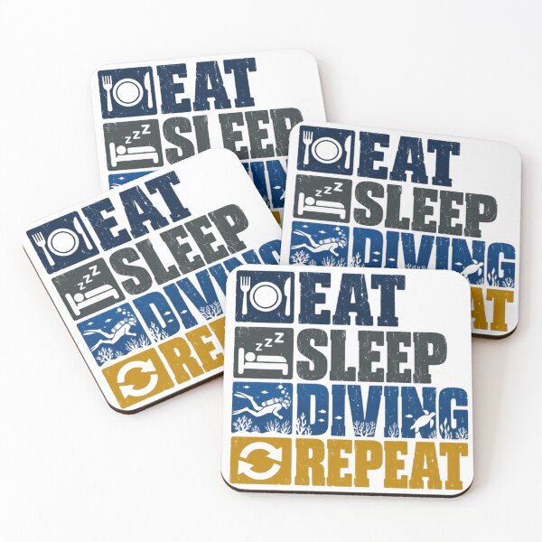 Item preview, Eat Sleep Diving Repeat Scuba Diver Underwater Hobby Enthusiast designed and sold by SEEM-drawing.