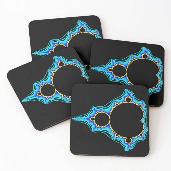 Item preview, Cyan Electric Mandelbrot Set Fractal Geometry on Black Shapes Mania designed and sold by Shapes-Mania.
