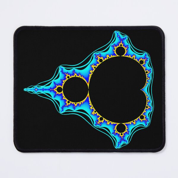 Item preview, Cyan Electric Mandelbrot Set Fractal Geometry on Black Shapes Mania designed and sold by Shapes-Mania.