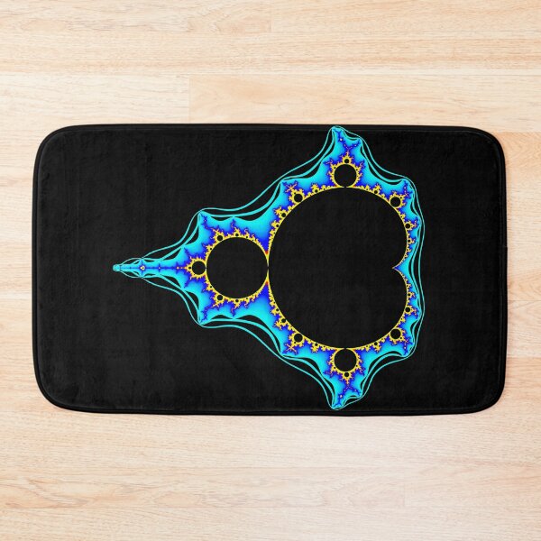 Item preview, Cyan Electric Mandelbrot Set Fractal Geometry on Black Shapes Mania designed and sold by Shapes-Mania.