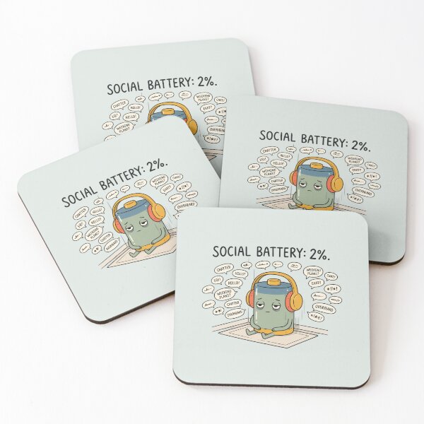 Item preview, Social Battery 2% | Cute Introvert Chat Humor designed and sold by MrDev.