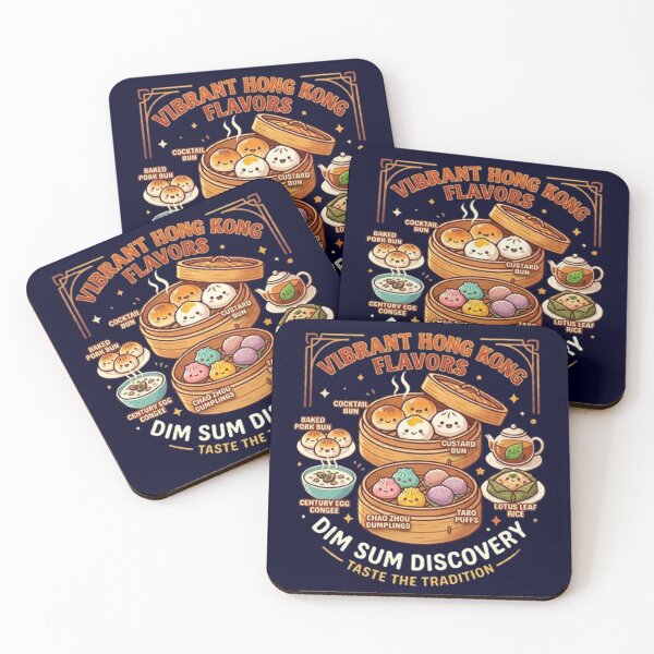 Item preview, Vibrant Hong Kong Dim Sum Discovery - Cute Asian Food Illustration designed and sold by PetalsPaws.
