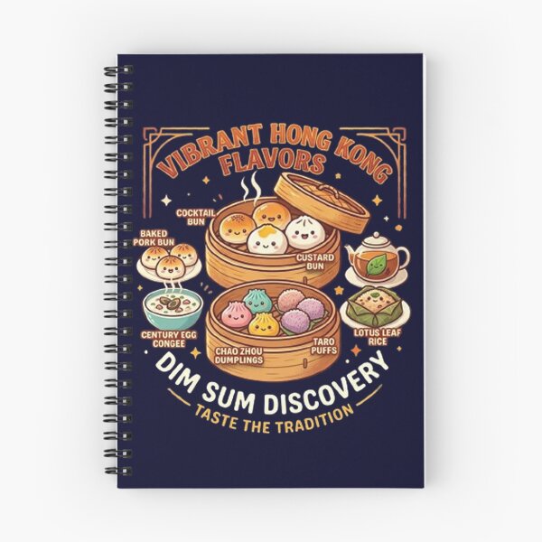Item preview, Vibrant Hong Kong Dim Sum Discovery - Cute Asian Food Illustration designed and sold by PetalsPaws.