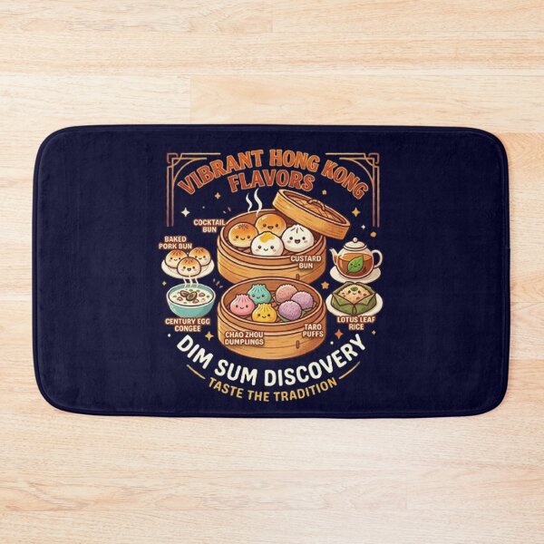 Item preview, Vibrant Hong Kong Dim Sum Discovery - Cute Asian Food Illustration designed and sold by PetalsPaws.