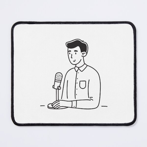 Item preview, A person speaking into a microphone during a podcast designed and sold by rasagamastore.