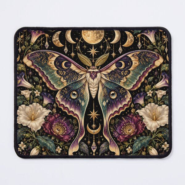 Item preview, Moonlit Atlas Moth – Gothic Celestial Botanical Art designed and sold by DesignsbyVelvet.