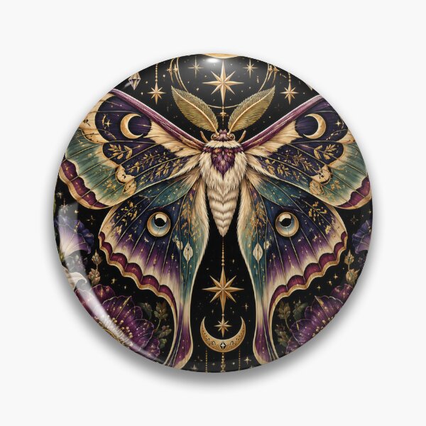 Item preview, Moonlit Atlas Moth – Gothic Celestial Botanical Art designed and sold by DesignsbyVelvet.