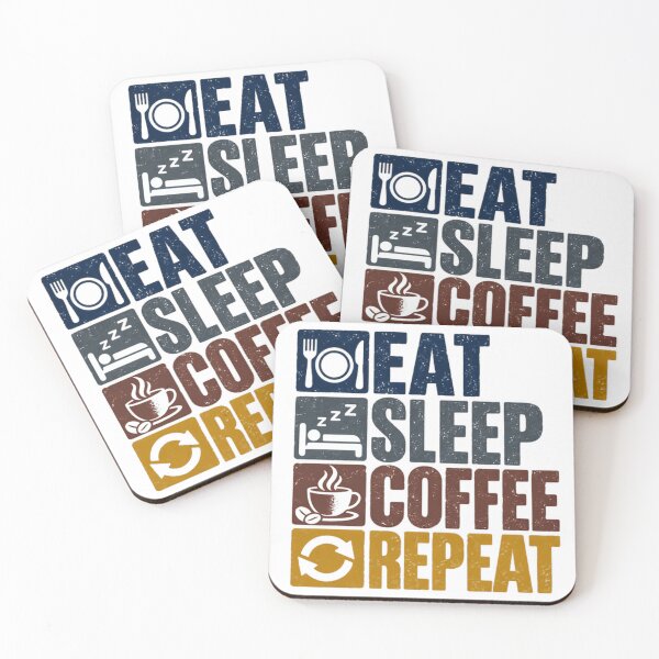 Item preview, Eat Sleep Coffee Repeat Coffee Lover Daily Routine designed and sold by SEEM-drawing.