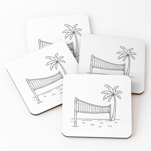 Item preview, A volleyball net set up on a beach near palm tree designed and sold by rasagamastore.