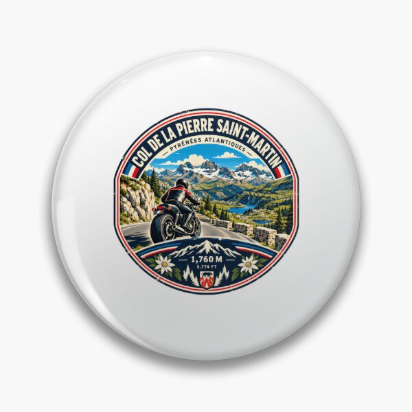 Item preview, Col De La Pierre Saint-Martin Pyrenees Motorcyclist Touring Pass designed and sold by RetroMini2026.