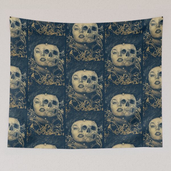 Item preview, Half Skull Face Surreal Portrait designed and sold by scenicware.