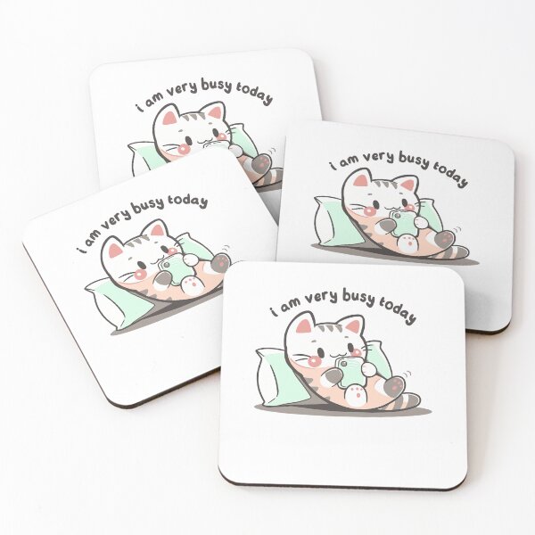 Item preview, I Am Very Busy Today Cute Kawaii Lazy Cat Phone Design designed and sold by JapanAnimeS3.