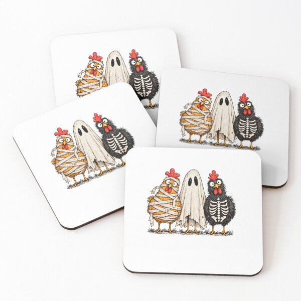 Item preview, Funny Mummy Ghost and Skeleton Chicken Trio designed and sold by PhocoNibict.