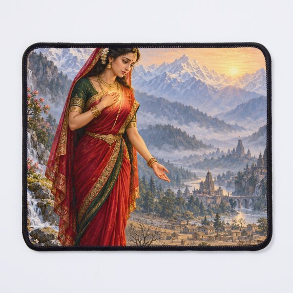 Item preview, Annapurna and Shiva Goddess Parvati Witnesses the World’s Hunger — Divine Compassion Art designed and sold by Homyar.