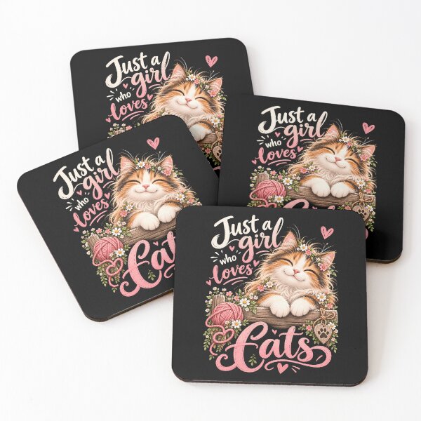 Item preview, Just a Girl Who Loves Cats Cute Floral Cat Lover  designed and sold by JerdbordinShop.