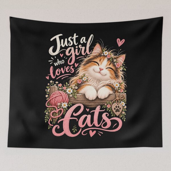 Item preview, Just a Girl Who Loves Cats Cute Floral Cat Lover  designed and sold by JerdbordinShop.