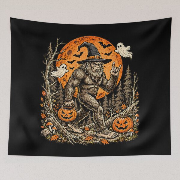 Item preview, Spooky Halloween Bigfoot Pumpkin Funny Halloween Sasquatch designed and sold by DuneHaicna.