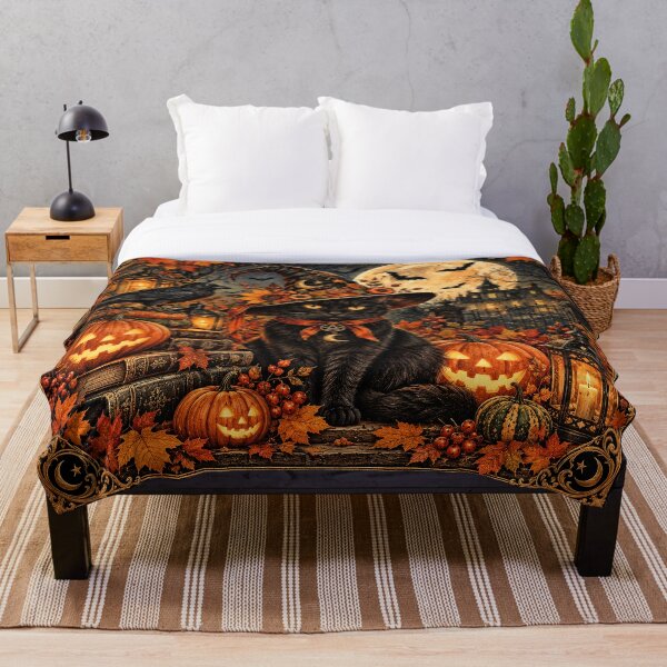 Item preview, Vintage Halloween Black Cat – Gothic Moonlit Night designed and sold by DesignsbyVelvet.