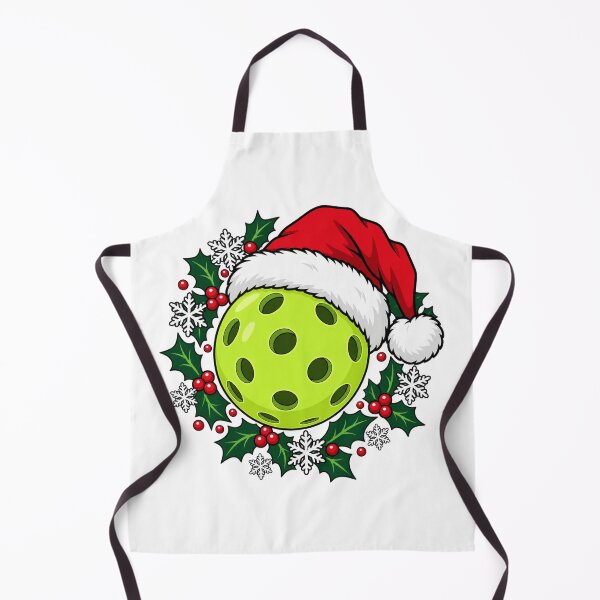 Item preview, Christmas Pickleball in Santa Hat with Holly designed and sold by skyartdesign.