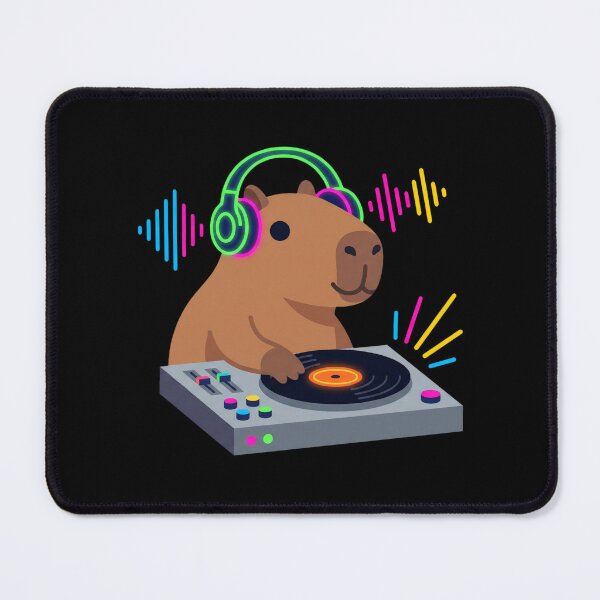Item preview, Retro Capybara DJ Spinning Records Party Vibes Art designed and sold by pattman.
