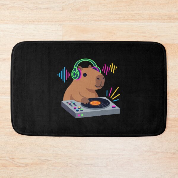 Item preview, Retro Capybara DJ Spinning Records Party Vibes Art designed and sold by pattman.