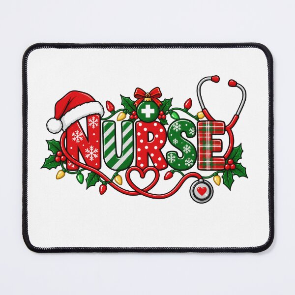 Item preview, Festive Christmas Nurse Lettering with Stethoscope designed and sold by skyartdesign.