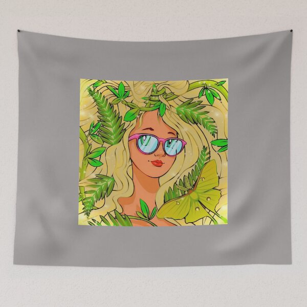 Item preview, Botanical Girl with Luna Moth and Leaves-88 designed and sold by WerneBeer.