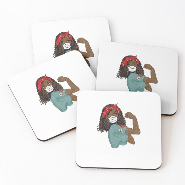 Item preview, Strong Black Nurse Masked Hero Healthcare Vibe Art designed and sold by YolandeRuel.