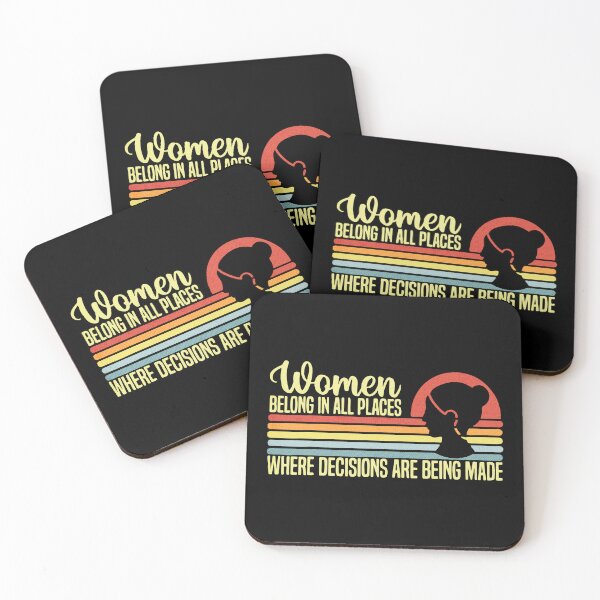Item preview, Women Belong In All Places Retro Sunset Silhouette Art designed and sold by idungmampet.