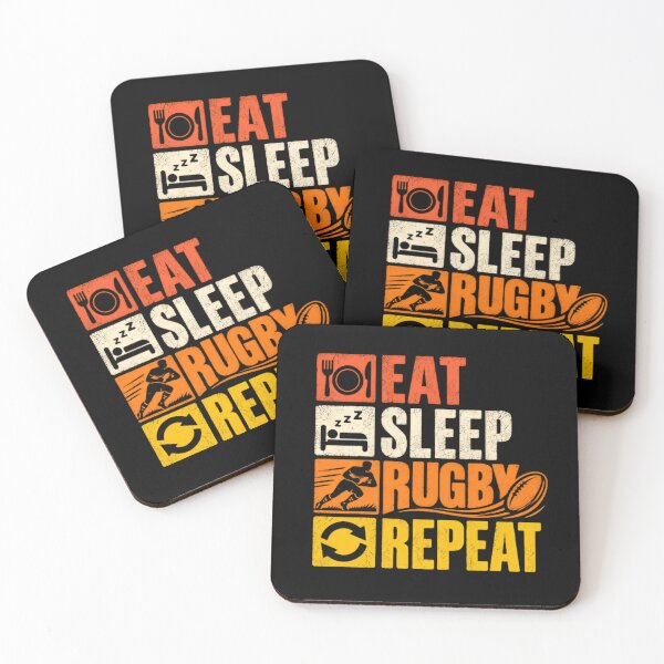 Item preview, Eat Sleep Rugby Repeat Rugby Player Fan Lover designed and sold by SkeletonsDanger.