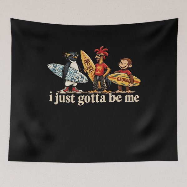 Item preview, I Just Gotta Be Me Cool Surfing Animals Summer Vintage Design designed and sold by RamonaTeal.